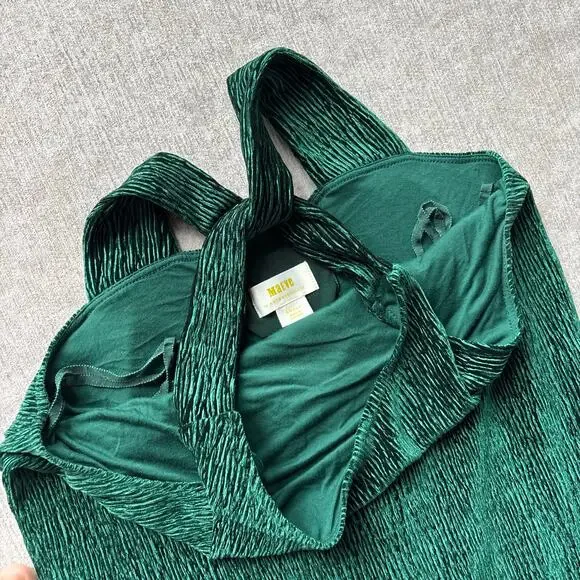 Anthropologie Green Velvet Midi Dress - Picture 3 of 3